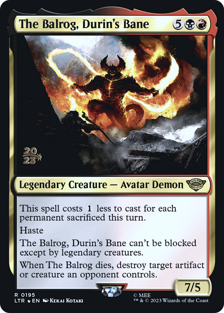 The Balrog, Durin's Bane (PRE-195) [Tales of Middle-earth Promos] Foil MTG Single Wizards of the Coast