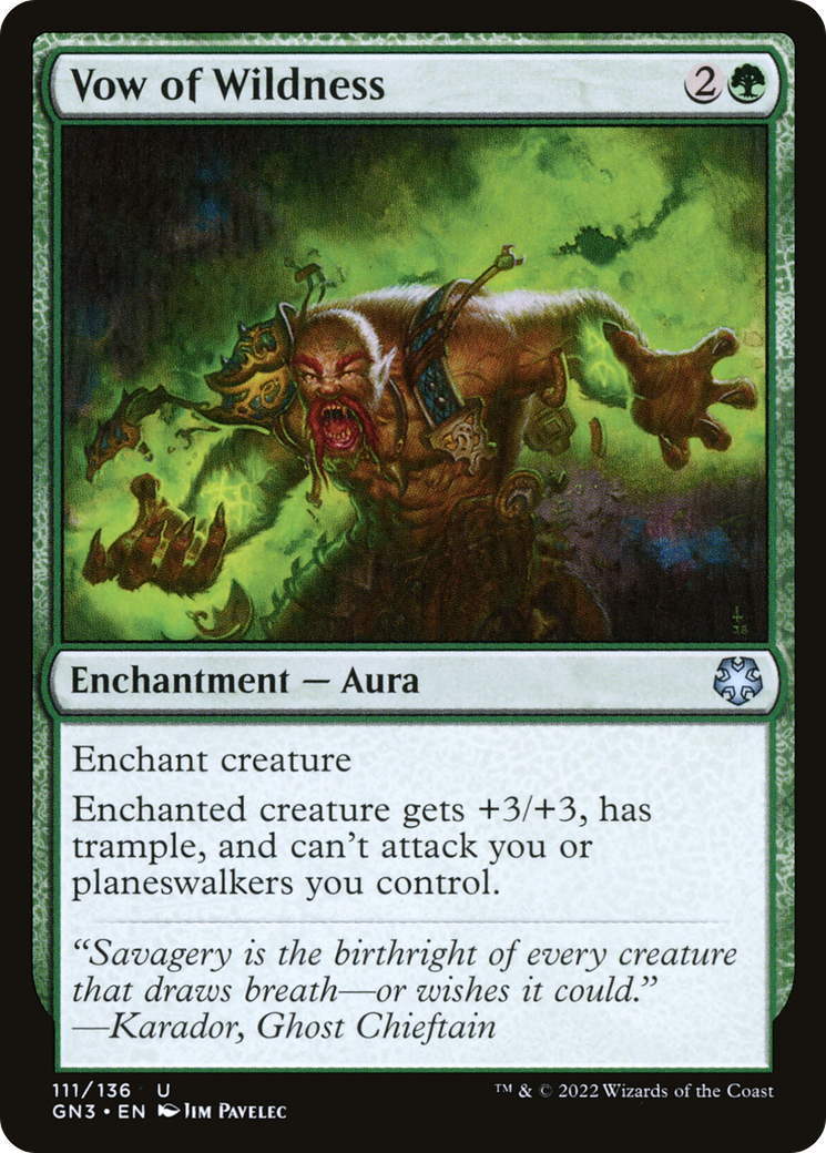 Vow of Wildness (GN3-111) [Misc] Game Night: Free-for-All MTG Single Wizards of the Coast