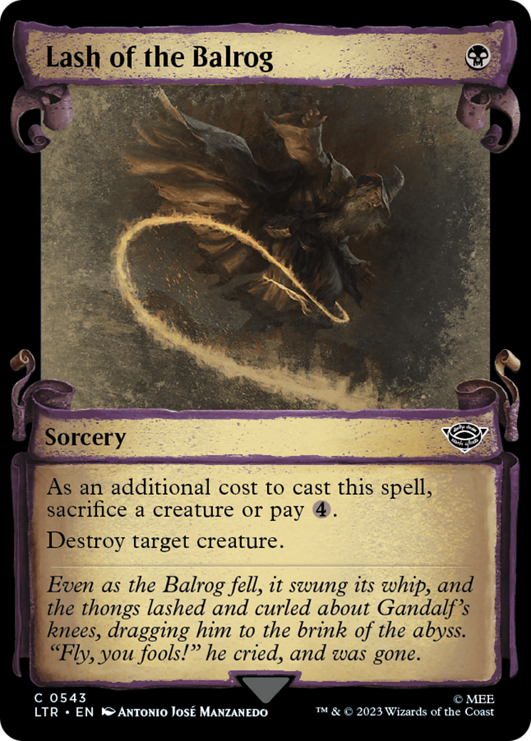 Lash of the Balrog (Showcase Scrolls) (LTR-543) [The Lord of the Rings: Tales of Middle-earth] (Showcase) MTG Single Wizards of the Coast