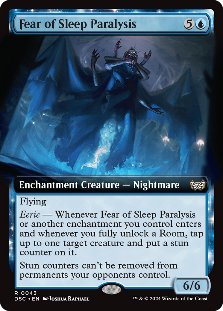 Fear of Sleep Paralysis (DSC-043) [Duskmourn: House of Horror Commander] (Extended Art) MTG Single Wizards of the Coast