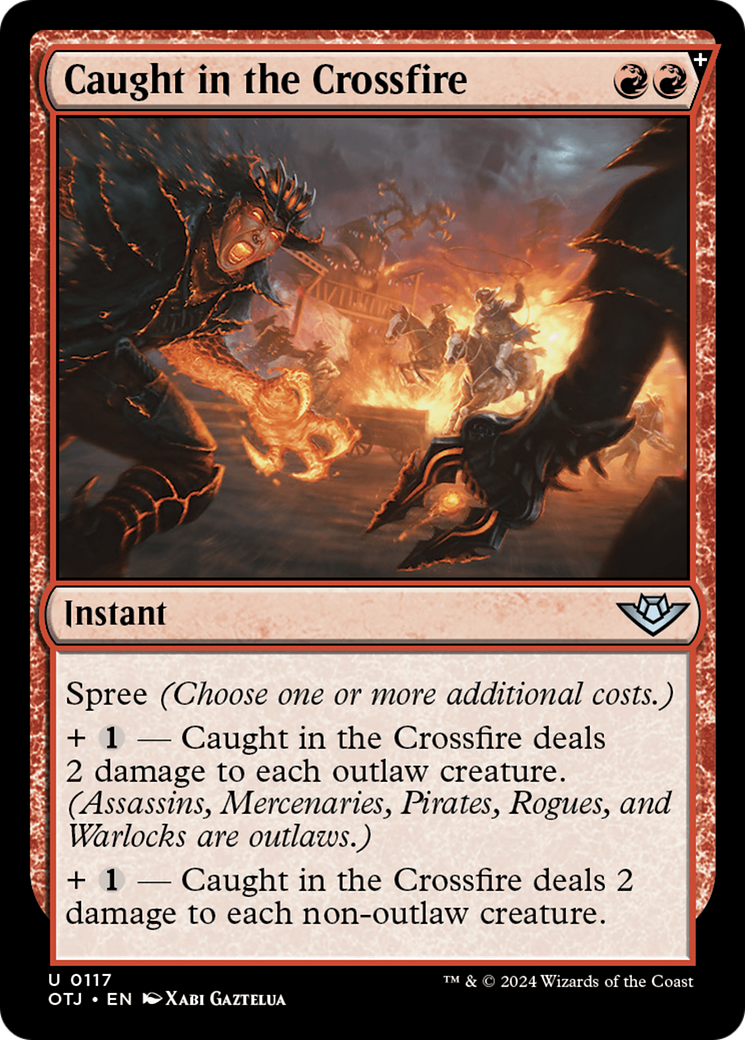 Caught in the Crossfire (OTJ-117) [Outlaws of Thunder Junction] MTG Single Wizards of the Coast