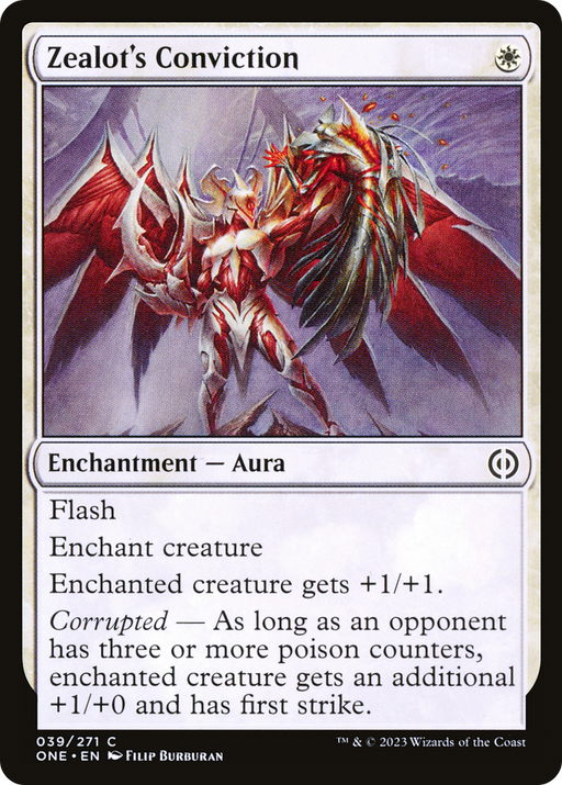 Zealot's Conviction (ONE-039) [Phyrexia: All Will Be One] Foil MTG Single Wizards of the Coast