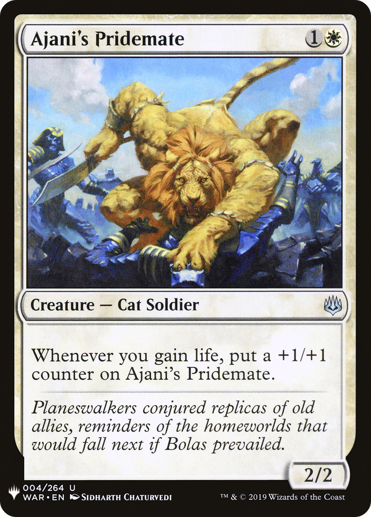 Ajani's Pridemate (LIST-WAR-4) [Mystery Booster] The List MTG Single Wizards of the Coast
