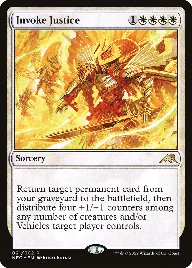 Invoke Justice (NEO-021) [Kamigawa: Neon Dynasty] Foil MTG Single Wizards of the Coast