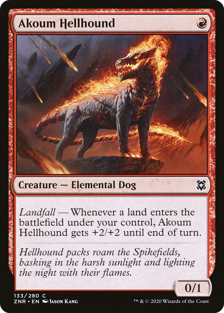 Akoum Hellhound (ZNR-133) [Zendikar Rising] Foil MTG Single Wizards of the Coast