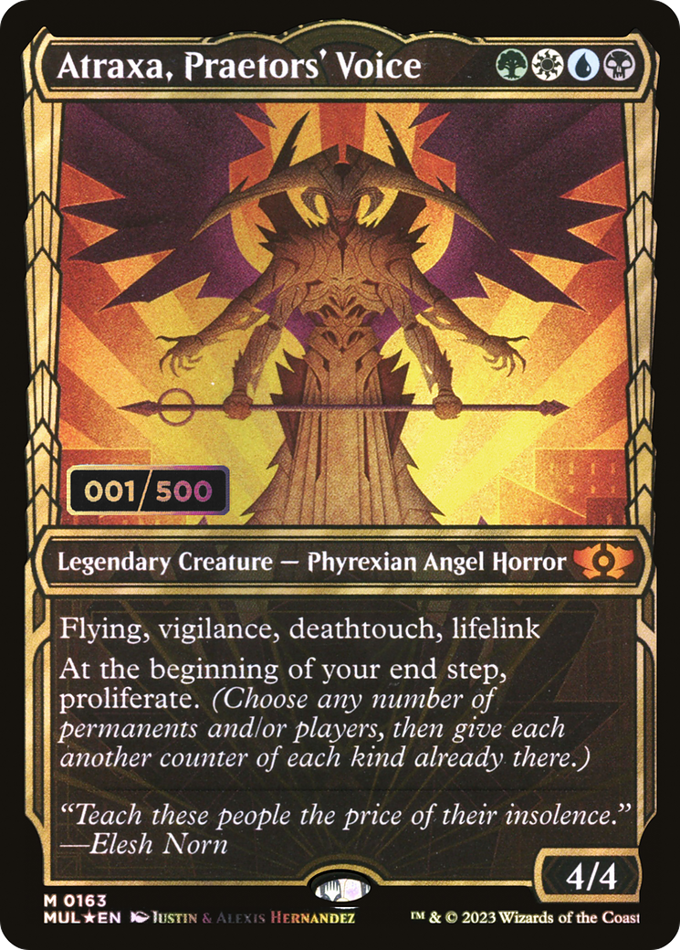 Atraxa, Praetors' Voice (Serial Numbered) (MUL-163) [Multiverse Legends] (Showcase) Foil MTG Single Wizards of the Coast