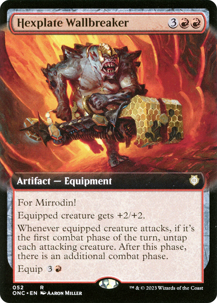 Hexplate Wallbreaker (ONC-052) [Phyrexia: All Will Be One Commander] (Extended Art) MTG Single Wizards of the Coast