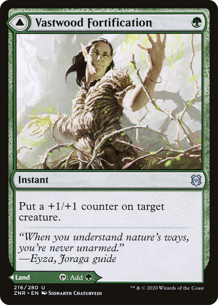 Vastwood Fortification // Vastwood Thicket (ZNR-216) [Zendikar Rising] MTG Single Wizards of the Coast