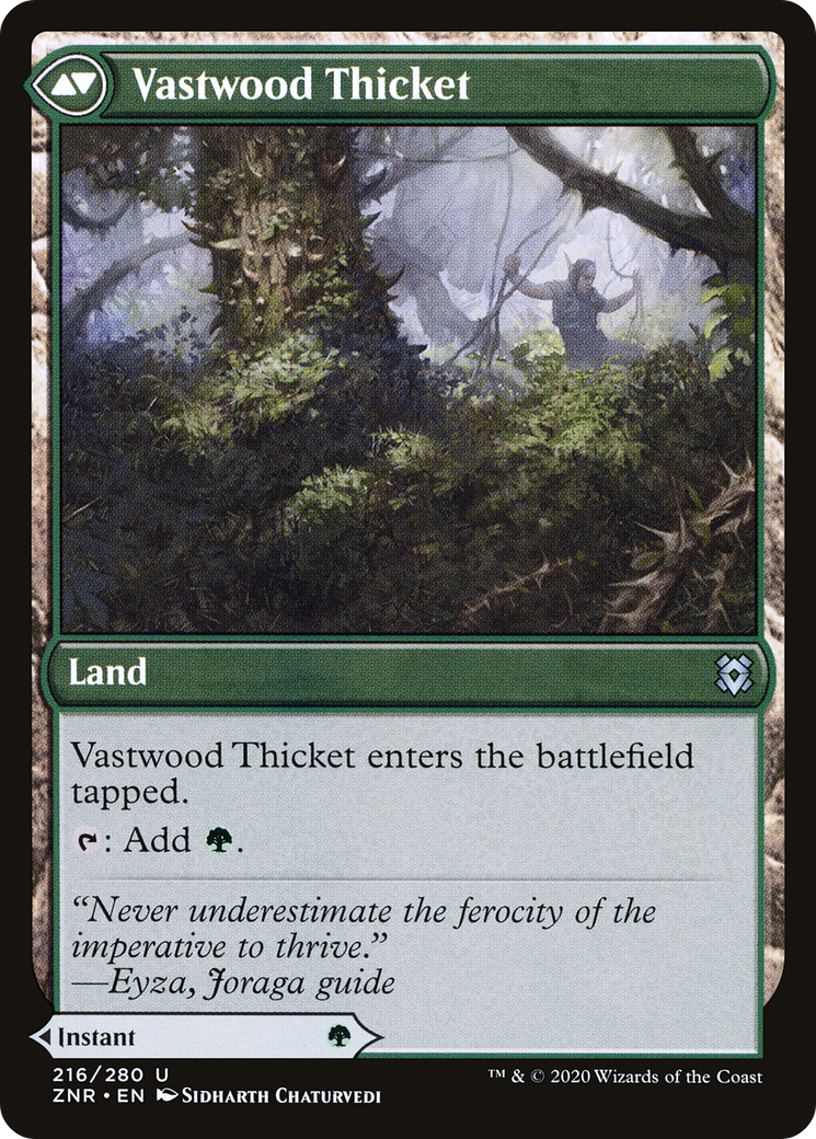 Vastwood Fortification // Vastwood Thicket (ZNR-216) [Zendikar Rising] MTG Single Wizards of the Coast