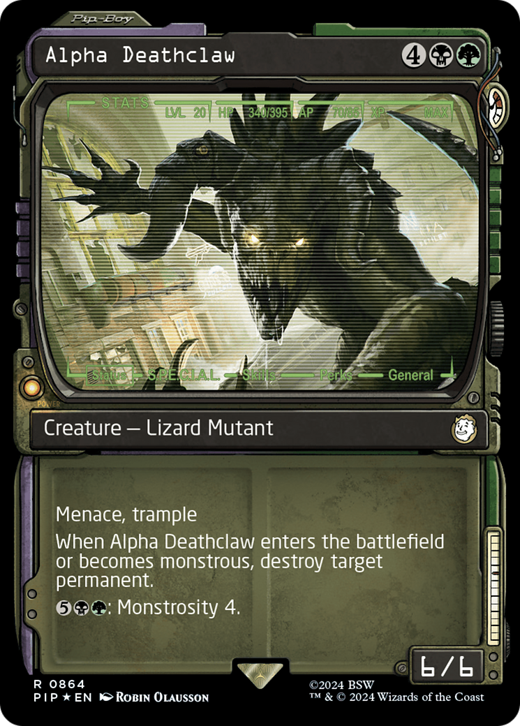 Alpha Deathclaw (Surge Foil) (PIP-864) [Fallout] (Showcase) Foil MTG Single Wizards of the Coast