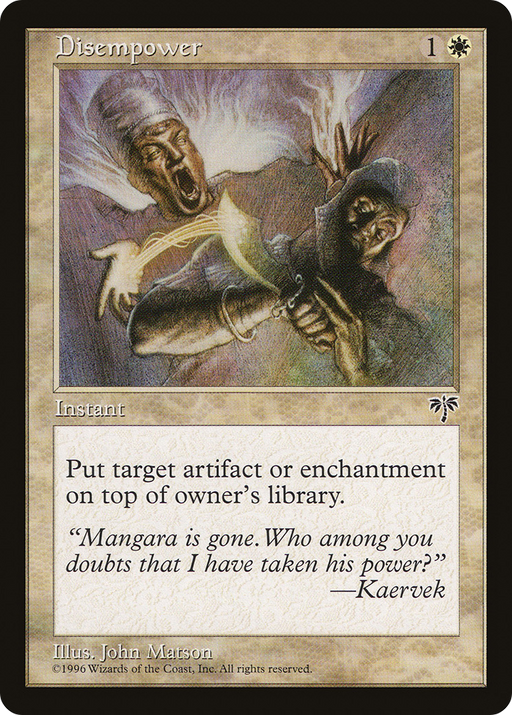 Disempower (MIR-009) [Mirage] MTG Single Wizards of the Coast