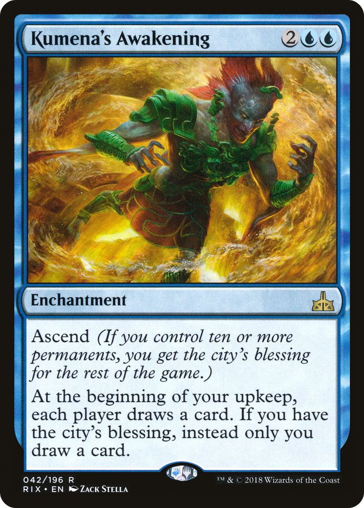 Kumena's Awakening (RIX-042) [Rivals of Ixalan] Foil MTG Single Wizards of the Coast