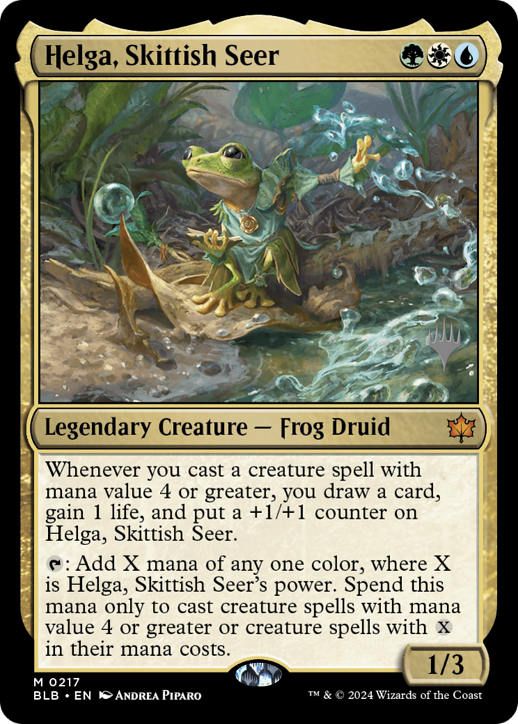 Helga, Skittish Seer (PPBLB-217) [Bloomburrow Promos] Foil MTG Single Wizards of the Coast