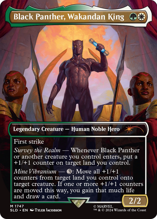 Black Panther, Wakandan King (SLD-1747) [Secret Lair Drop] (Borderless) MTG Single Wizards of the Coast