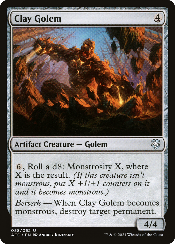 Clay Golem (AFC-058) [Forgotten Realms Commander] MTG Single Wizards of the Coast