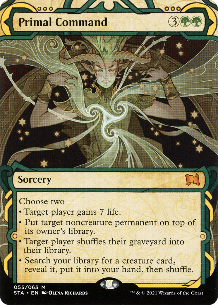 Primal Command (STA-055) [Strixhaven Mystical Archive] (Showcase) (Borderless) MTG Single Wizards of the Coast