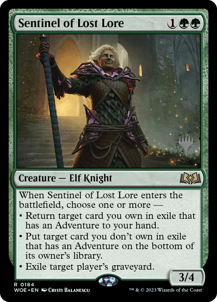 Sentinel of Lost Lore (PPWOE-184) [Wilds of Eldraine Promos] Foil MTG Single Wizards of the Coast