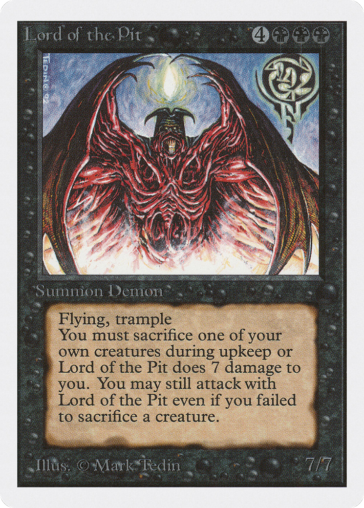 Lord of the Pit (2ED-115) [Oldschool] Unlimited Edition MTG Single Wizards of the Coast