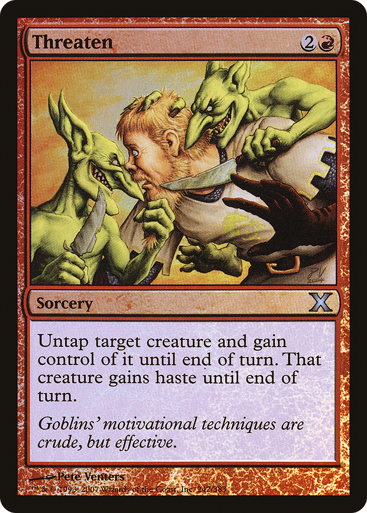 Threaten (10E-242★) [Tenth Edition] Foil MTG Single Wizards of the Coast