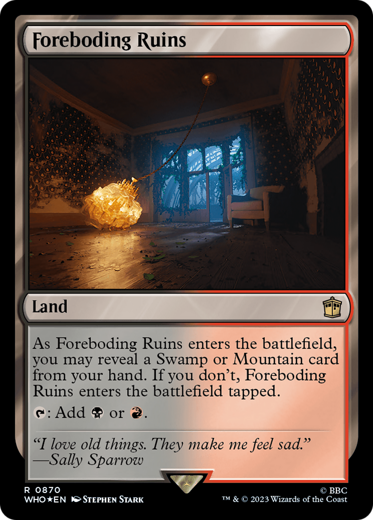 Foreboding Ruins (Surge Foil) (WHO-870) [Doctor Who] Foil MTG Single Wizards of the Coast