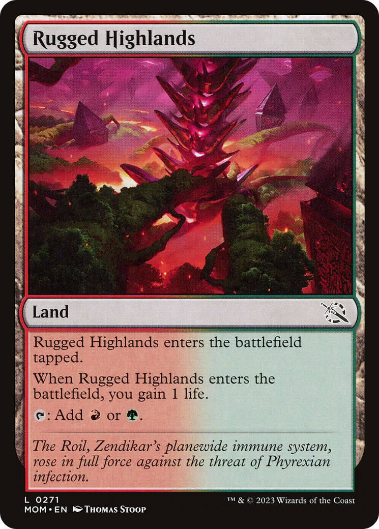 Rugged Highlands (MOM-271) [March of the Machine] MTG Single Wizards of the Coast