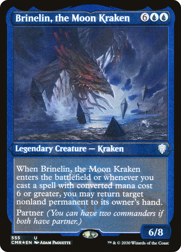 Brinelin, the Moon Kraken (Foil Etched) (CMR-555) [Commander Legends] Foil MTG Single Wizards of the Coast
