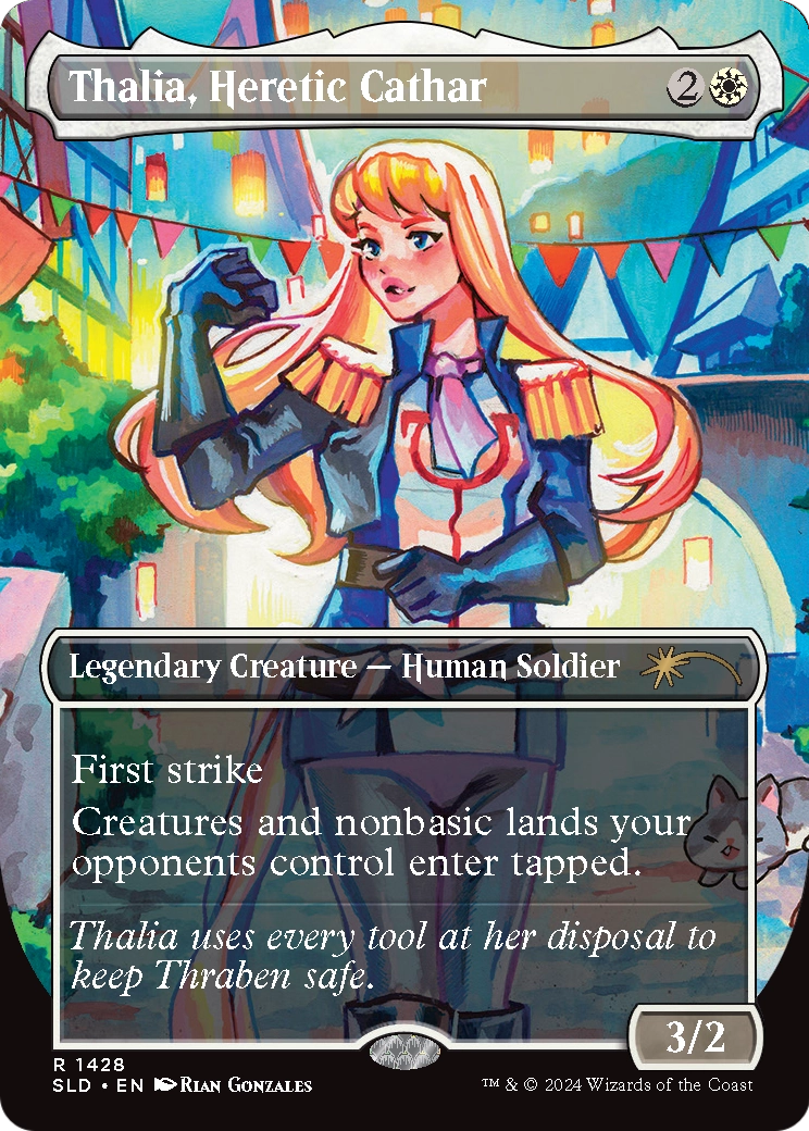 Thalia, Heretic Cathar (SLD-1428) [Secret Lair] Drop (Borderless) Foil MTG Single Wizards of the Coast