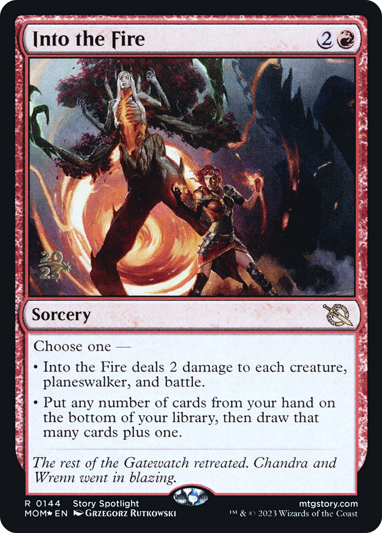 Into the Fire (PRE-144S) [March of the Machine Promos] Foil MTG Single Wizards of the Coast