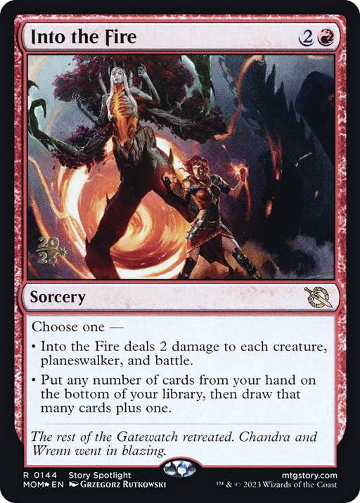 Into the Fire (PRE-144S) [March of the Machine Promos] Foil MTG Single Wizards of the Coast