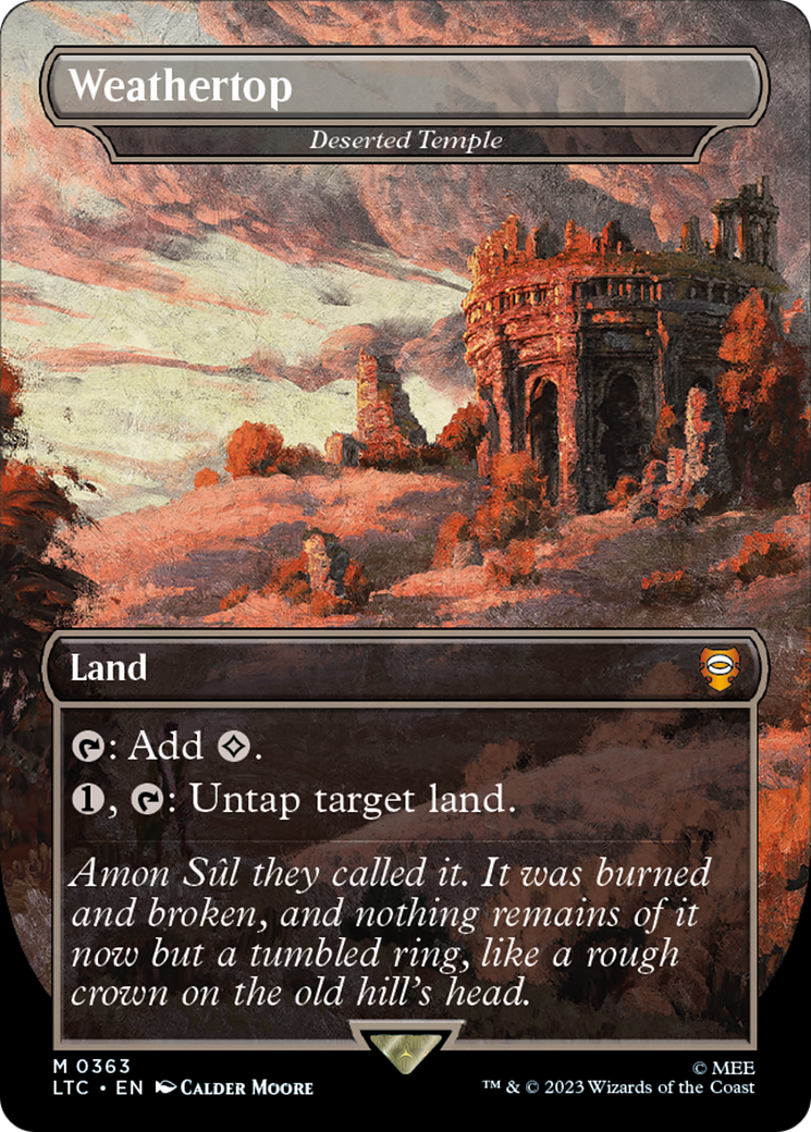 Weathertop - Deserted Temple (LTC-363) [Tales of Middle-earth Commander] (Borderless) MTG Single Wizards of the Coast