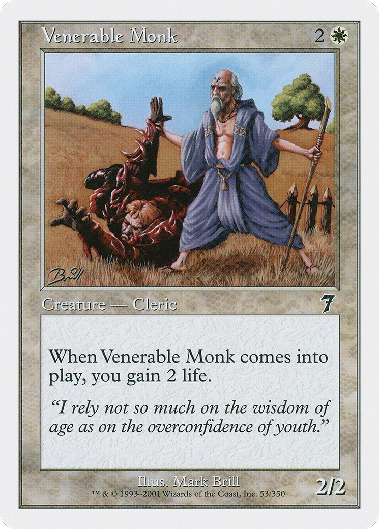 Venerable Monk (7ED-053) [7th Edition] Foil MTG Single Wizards of the Coast