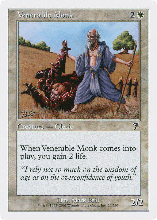 Venerable Monk (7ED-053) [7th Edition] Foil MTG Single Wizards of the Coast