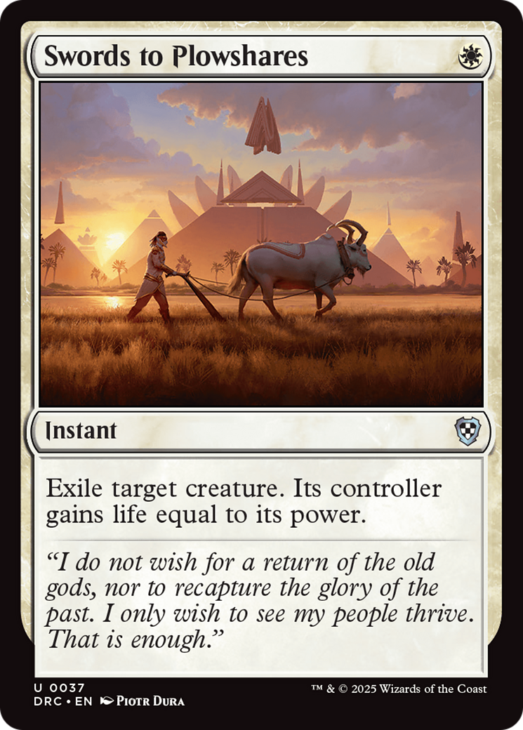 Swords to Plowshares (DRC-037) [Aetherdrift Commander] MTG Single Wizards of the Coast