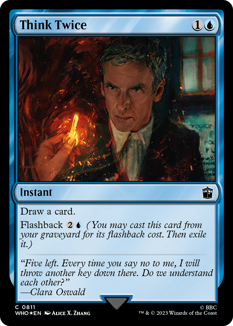 Think Twice (Surge Foil) (WHO-811) [Doctor Who] Foil MTG Single Wizards of the Coast