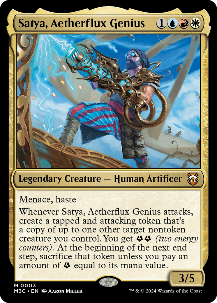 Satya, Aetherflux Genius (M3C-003) [Modern Horizons 3 Commander] Foil MTG Single Modern Horizons 3 Commander