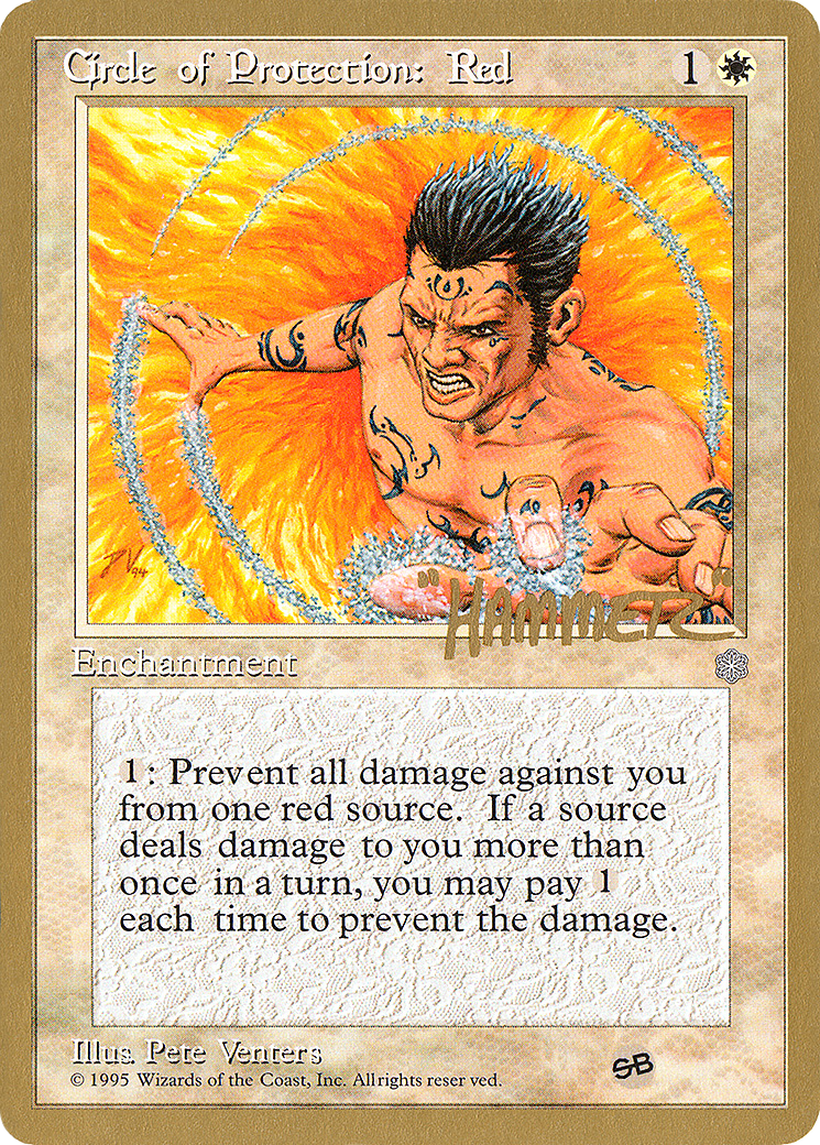 Circle of Protection: Red - 1996 Shawn "Hammer" Regnier (ICE) (SB) (WCD-) [Misc] Pro Tour Collector Set MTG Single Wizards of the Coast