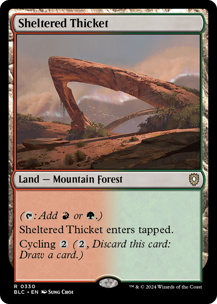 Sheltered Thicket (BLC-330) [Bloomburrow Commander] MTG Single Wizards of the Coast