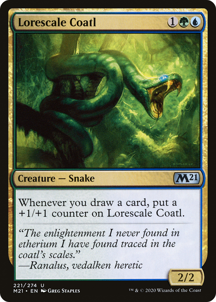 Lorescale Coatl (M21-221) [Core Set 2021] Foil MTG Single Wizards of the Coast