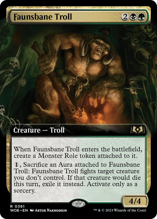 Faunsbane Troll (WOE-361) [Wilds of Eldraine] (Extended Art) MTG Single Wizards of the Coast