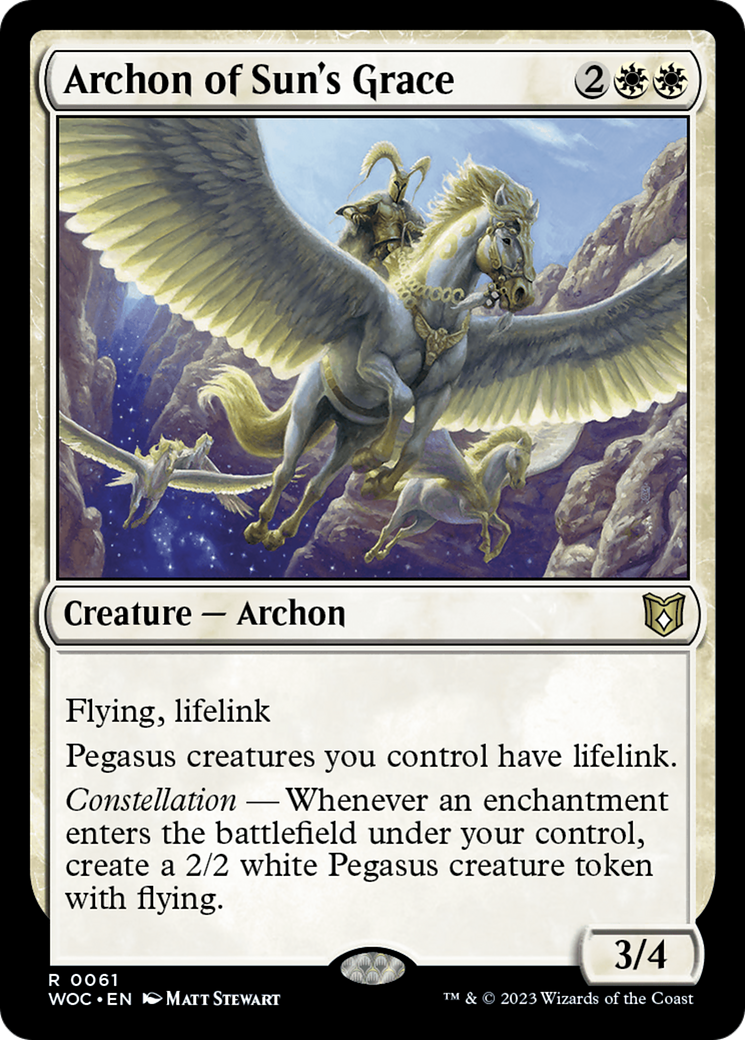 Archon of Sun's Grace (WOC-061) [Wilds of Eldraine Commander] MTG Single Wizards of the Coast
