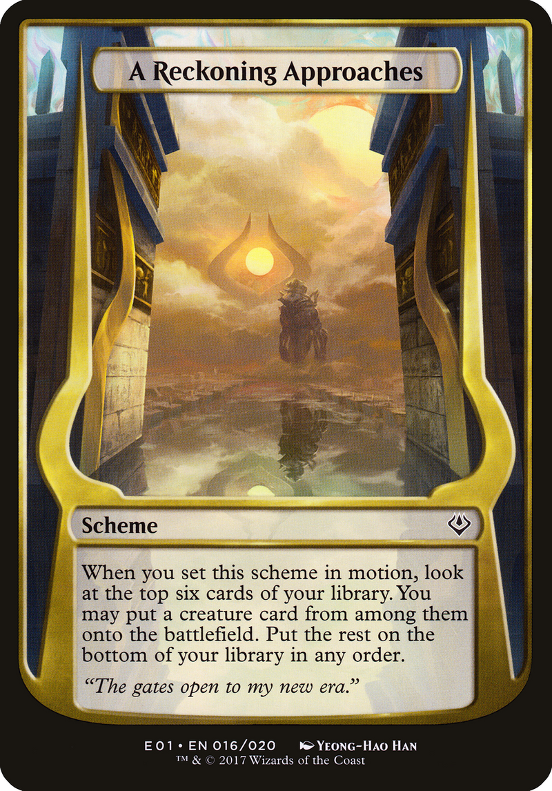 A Reckoning Approaches (Archenemy: Nicol Bolas) (OVER-016) [Archenemy: Nicol Bolas Schemes] MTG Single Wizards of the Coast
