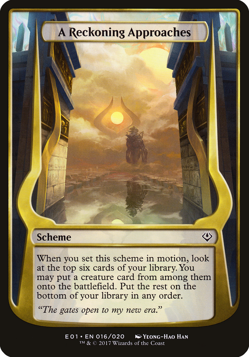 A Reckoning Approaches (Archenemy: Nicol Bolas) (OVER-016) [Archenemy: Nicol Bolas Schemes] MTG Single Wizards of the Coast