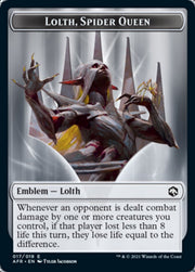 Treasure // Lolth, Spider Queen Emblem Double-Sided Token [Dungeons & Dragons: Adventures in the Forgotten Realms Tokens] MTG Single Magic: The Gathering   