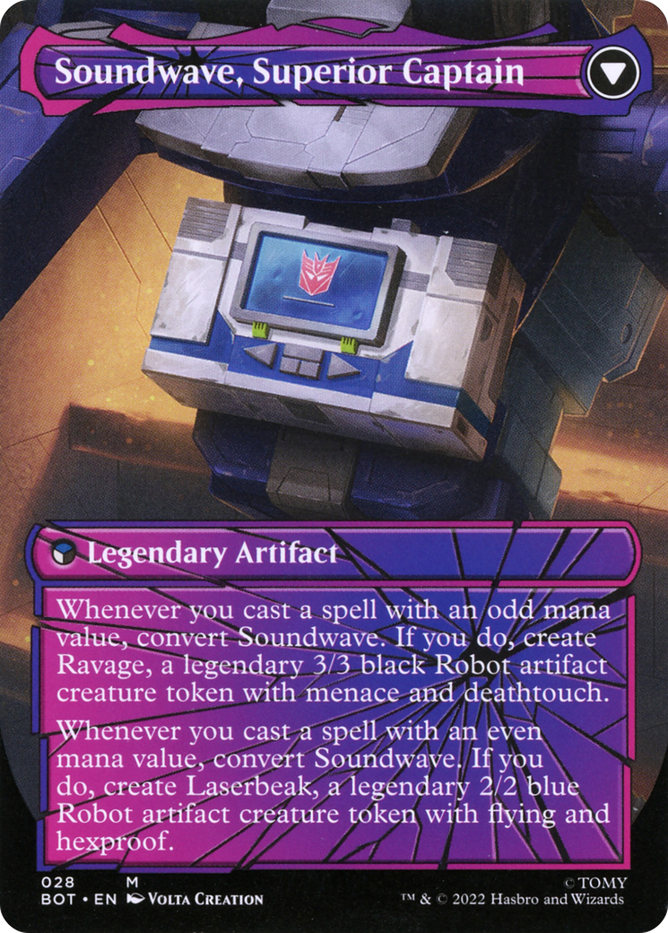 Soundwave, Sonic Spy (Shattered Glass) (BOT-028) [Transformers] (Borderless) Foil MTG Single Wizards of the Coast