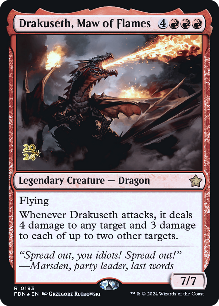 Drakuseth, Maw of Flames (FDN) (PRE-193) [Foundations Promos] Foil MTG Single Wizards of the Coast