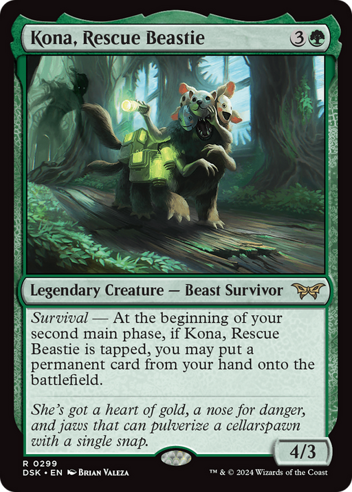 Kona, Rescue Beastie (0299) (DSK-299) [Duskmourn: House of Horror] Foil MTG Single Wizards of the Coast