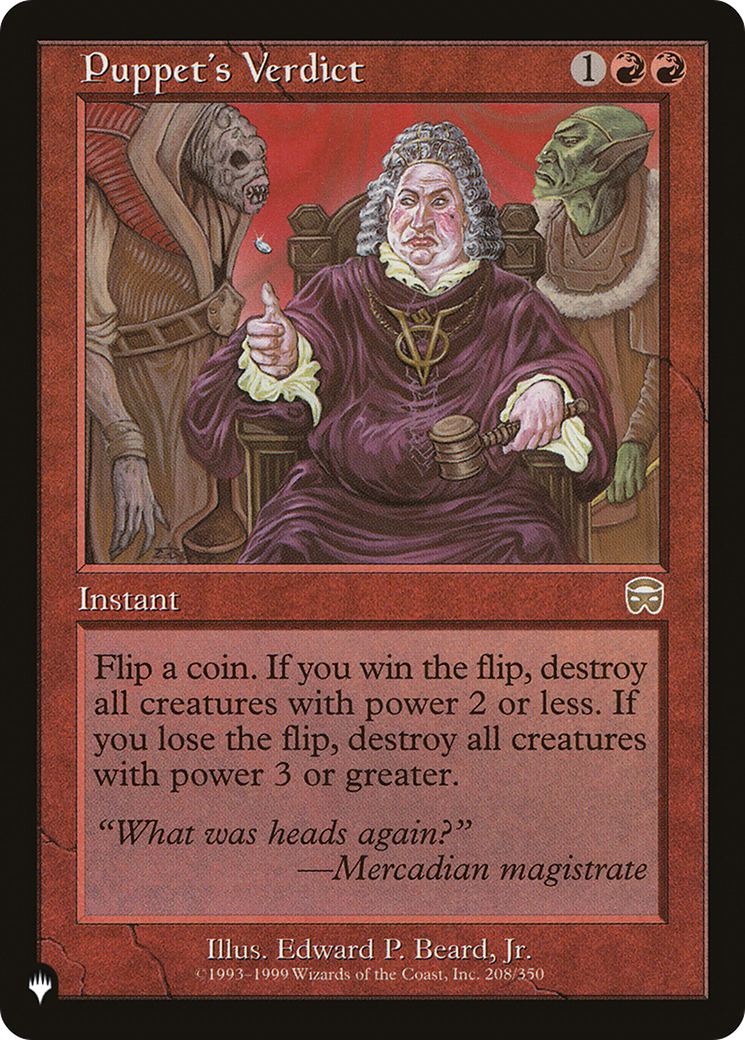 Puppet's Verdict (LIST-208/350) [Mystery Booster] The List MTG Single Wizards of the Coast