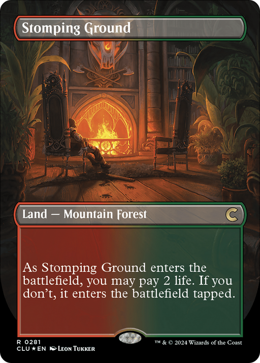 Stomping Ground (CLU-281) [Ravnica: Clue Edition] (Borderless) Foil MTG Single Wizards of the Coast