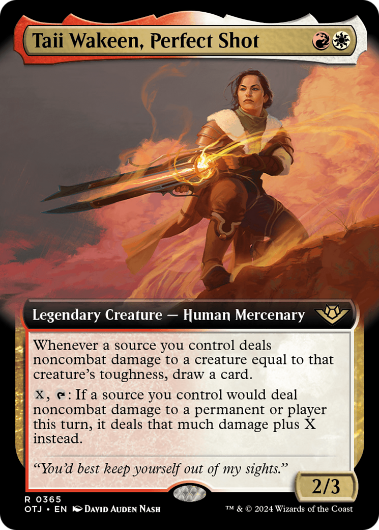 Taii Wakeen, Perfect Shot (OTJ-365) [Outlaws of Thunder Junction] (Extended Art) MTG Single Wizards of the Coast