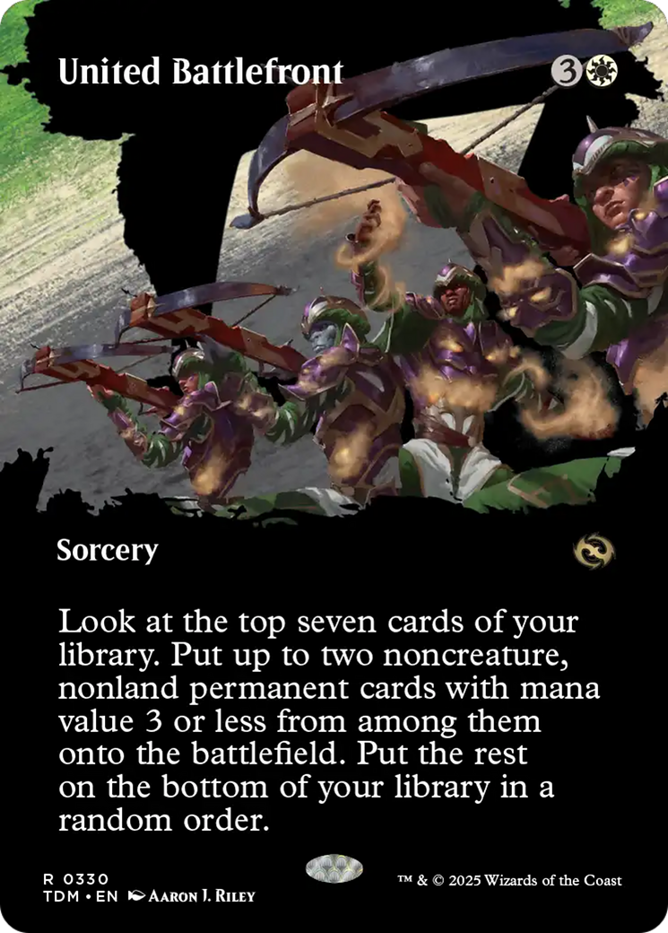United Battlefront (Borderless) (TDM-330) [Tarkir: Dragonstorm] Foil MTG Single Wizards of the Coast